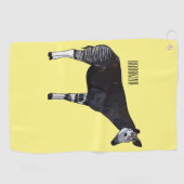 Okapi cartoon Illustration Golfhandtuch (Horizontal)
