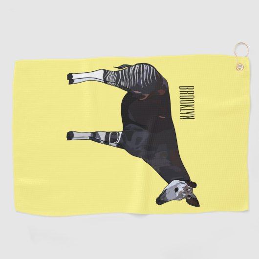 Okapi cartoon Illustration Golfhandtuch (Horizontal)