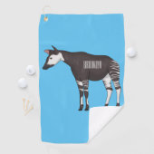 Okapi cartoon Illustration Golfhandtuch (Insitu)