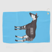 Okapi cartoon Illustration Golfhandtuch (Horizontal)