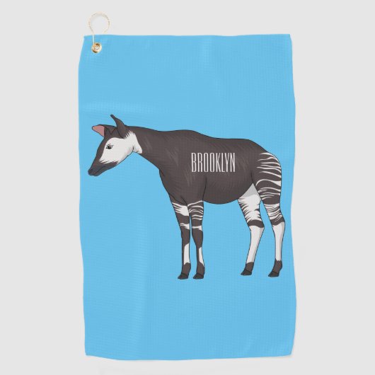 Okapi cartoon Illustration Golfhandtuch (Vorderseite)