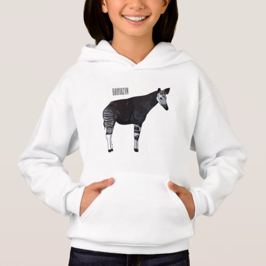 Okapi cartoon Illustration Hoodie (Vorderseite)