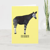 Okapi cartoon Illustration Karte (Vorderseite)