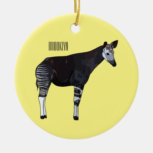 Okapi cartoon Illustration Keramik Ornament (Vorne)