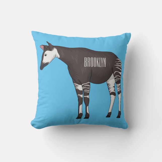 Okapi cartoon Illustration Kissen (Vorderseite)