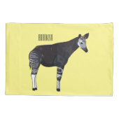 Okapi cartoon Illustration Kissenbezug (Rückseite)