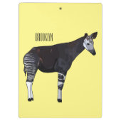 Okapi cartoon Illustration Klemmbrett (Rückseite)