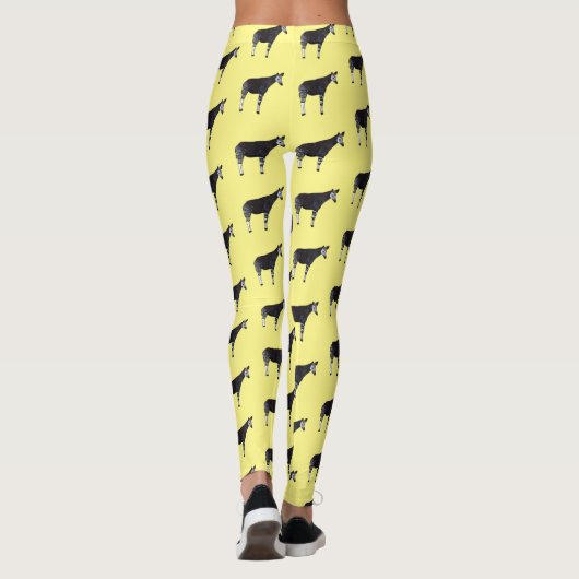 Okapi cartoon Illustration Leggings (Rückseite)