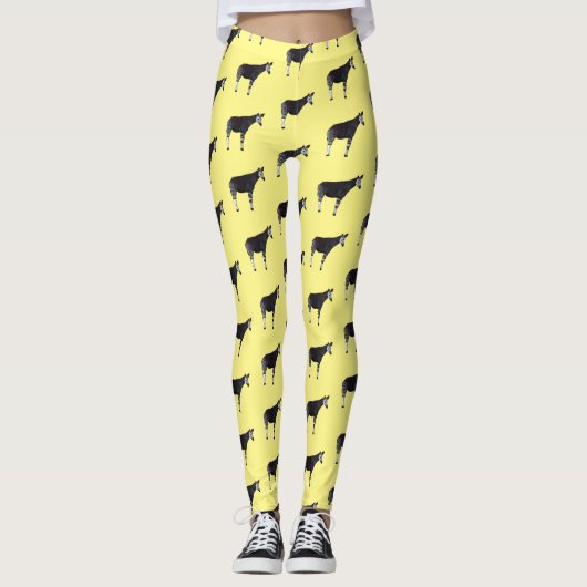 Okapi cartoon Illustration Leggings (Vorderseite)