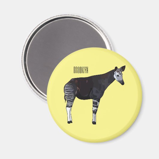 Okapi cartoon Illustration Magnet (Vorderseite/Rückseite)