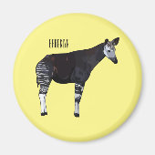 Okapi cartoon Illustration Magnet (Vorne)