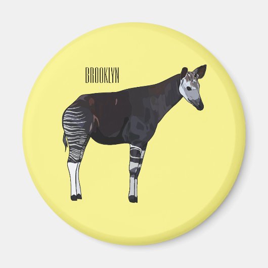 Okapi cartoon Illustration Magnet (Vorne)
