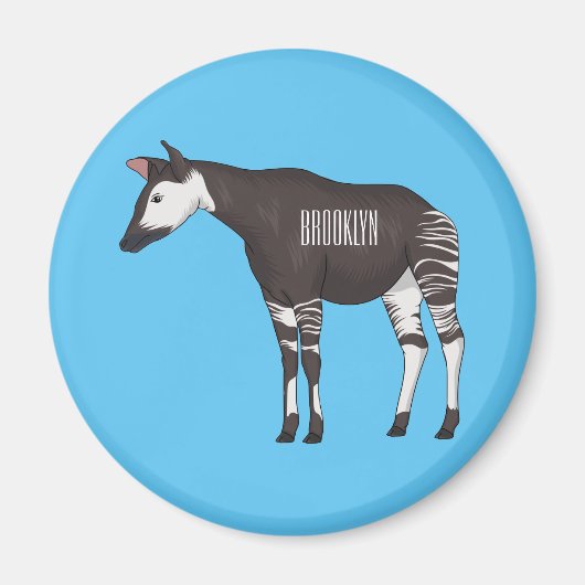 Okapi cartoon Illustration Magnet (Vorne)