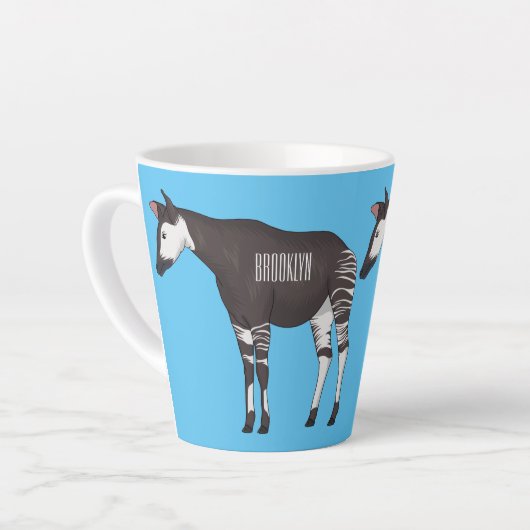 Okapi cartoon Illustration Milchtasse (Linke Ecke)