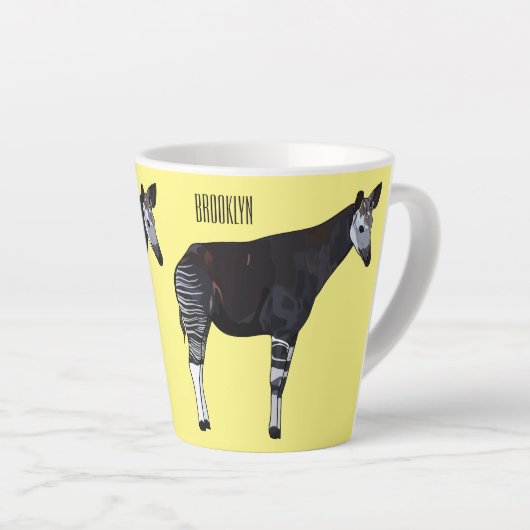 Okapi cartoon Illustration Milchtasse (Rechte Ecke)