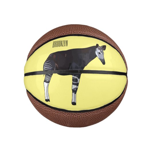 Okapi cartoon Illustration Mini Basketball (Vorderseite)