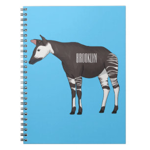 Okapi cartoon Illustration Notizblock
