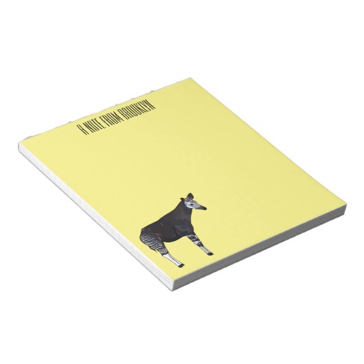 Okapi cartoon Illustration Notizblock (angewinkelt)