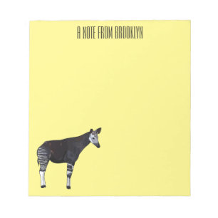Okapi cartoon Illustration Notizblock