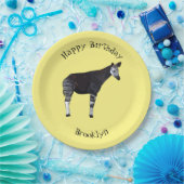 Okapi cartoon Illustration Pappteller (Party)