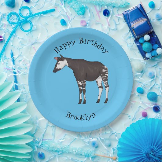Okapi cartoon Illustration Pappteller (Party)