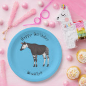 Okapi cartoon Illustration Pappteller (Party)