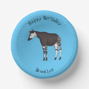 Okapi cartoon Illustration Pappteller