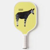 Okapi cartoon Illustration Pickleball Schläger (Rückseite)