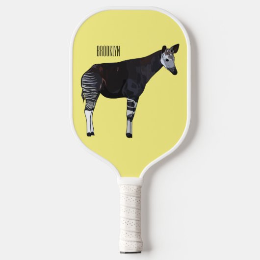 Okapi cartoon Illustration Pickleball Schläger (Vorderseite)
