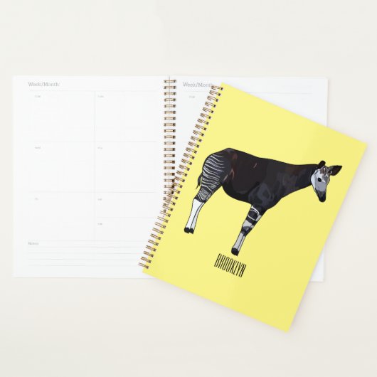 Okapi cartoon Illustration Planer (Anzeige)
