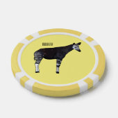Okapi cartoon Illustration Pokerchips (Einzeln)