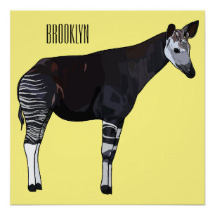 Okapi Cartoon-Illustration Poster