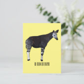 Okapi cartoon Illustration Postkarte (Stehend Vorderseite)