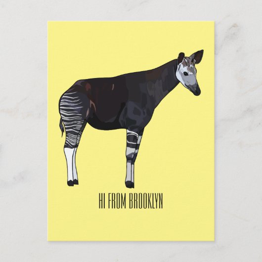 Okapi cartoon Illustration Postkarte (Vorderseite)