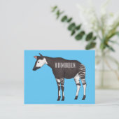 Okapi cartoon Illustration Postkarte (Stehend Vorderseite)