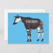 Okapi cartoon Illustration Postkarte (Vorne/Hinten)