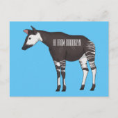Okapi cartoon Illustration Postkarte (Vorderseite)