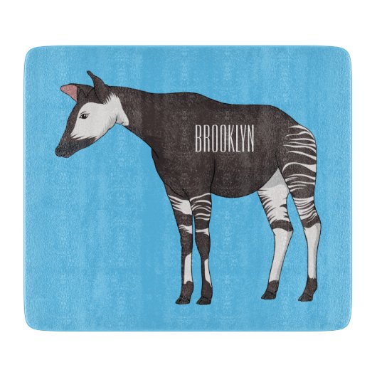 Okapi cartoon Illustration Schneidebrett (Vorderseite)