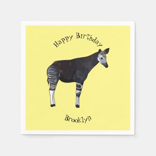 Okapi cartoon Illustration Serviette (Vorderseite)