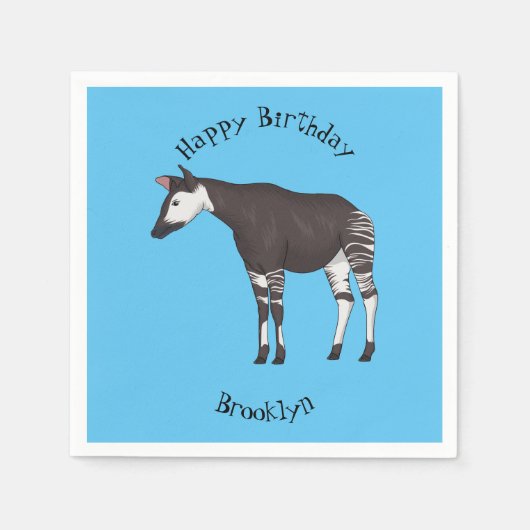 Okapi cartoon Illustration Serviette (Vorderseite)