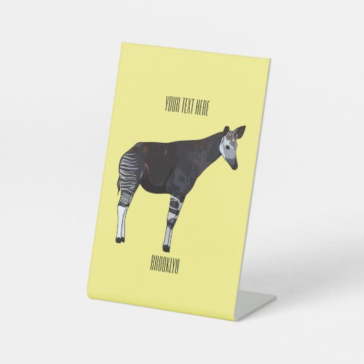 Okapi cartoon Illustration Sockelschild (Vorderseite)