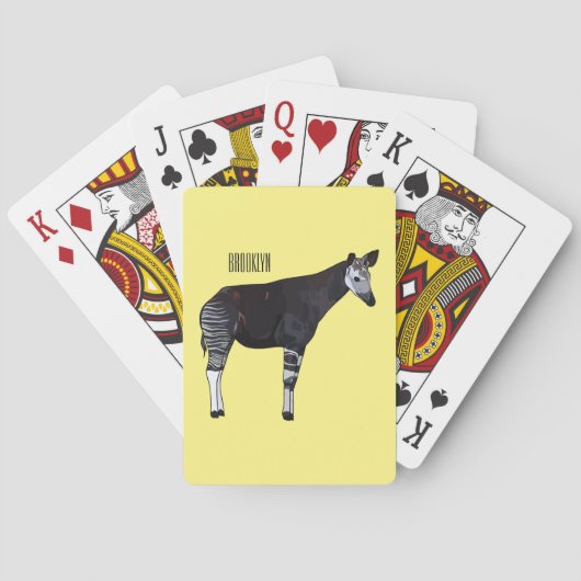 Okapi cartoon Illustration Spielkarten (Rückseite)