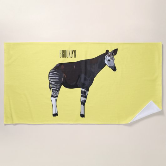 Okapi cartoon Illustration Strandtuch (Vorderseite)