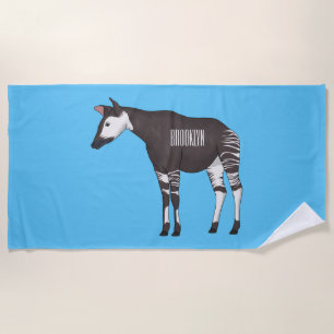 Okapi cartoon illustration strandtuch