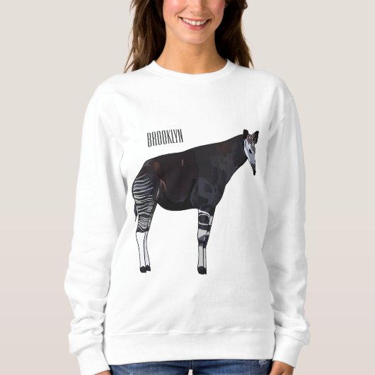 Okapi cartoon Illustration Sweatshirt (Vorderseite)