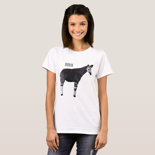 Okapi cartoon Illustration T-Shirt (Vorne ganz)