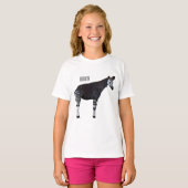 Okapi cartoon Illustration T-Shirt (Vorne ganz)