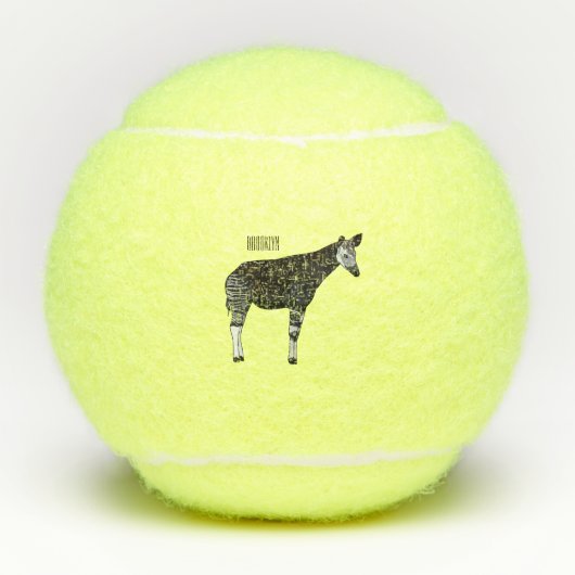Okapi cartoon Illustration Tennisbälle (Vorderseite)