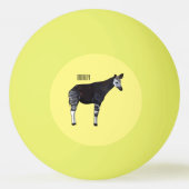 Okapi cartoon Illustration Tischtennisball (Rückseite)