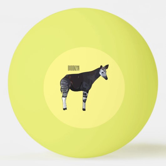 Okapi cartoon Illustration Tischtennisball (Vorderseite)